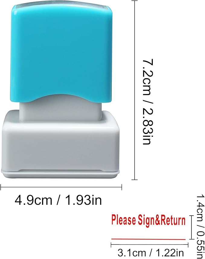 WAFJAMF Please Sign& Return Stamp–Message Stamp Pre-Inked Office Stamp Refillable Red Ink Preinstalled - Medium