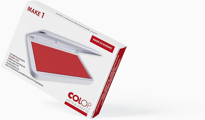 COLOP Make Series, Ink Stamp Pads, with Non-Toxic Premium Ink, Water-Based Acid-Free (Brave Red, Make 1-1-15/16" x 3-1/2")