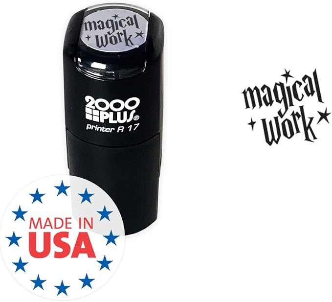 Magical Work! Stamp / 2000 Plus Self Inking Teacher Stamper/Black Ink Worksheet Stamp