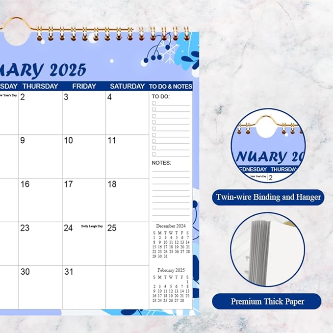 2025-2026 Calendar - Wall Calendar from Jan 2025 to Jun 2026, 18 Monthly Calendar with Seasonal Designs for Planning and Organizing for Home or Office, 11.5 x 14.5 In Calendar 2025-2026