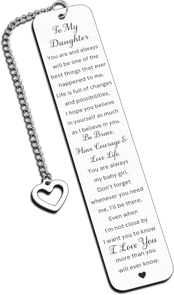 16th 18th 21st Birthday Gifts for Daughter from Mom Dad Christmas Stocking Stuffers for Teen Girls, Daughter Gifts from Mom Inspirational Bookmark Birthday Valentines Day Gifts for Daughter Adult