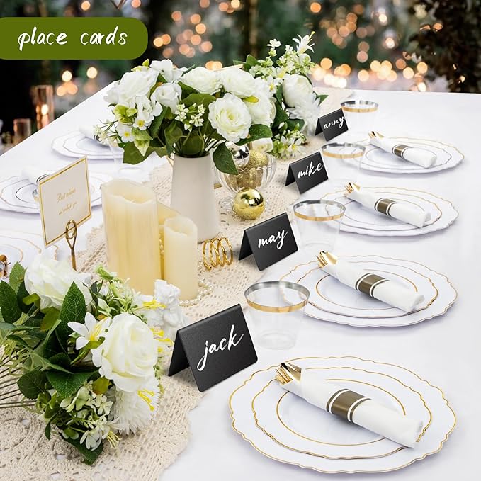 16 Pcs Mini Chalkboard Signs, Food Labels for Party Buffet, Premium Small Chalkboard Sign, Reusable and Easily Cleanable Small Chalkboard Signs with Stand, Food Signs for Buffet, Catering Supplies