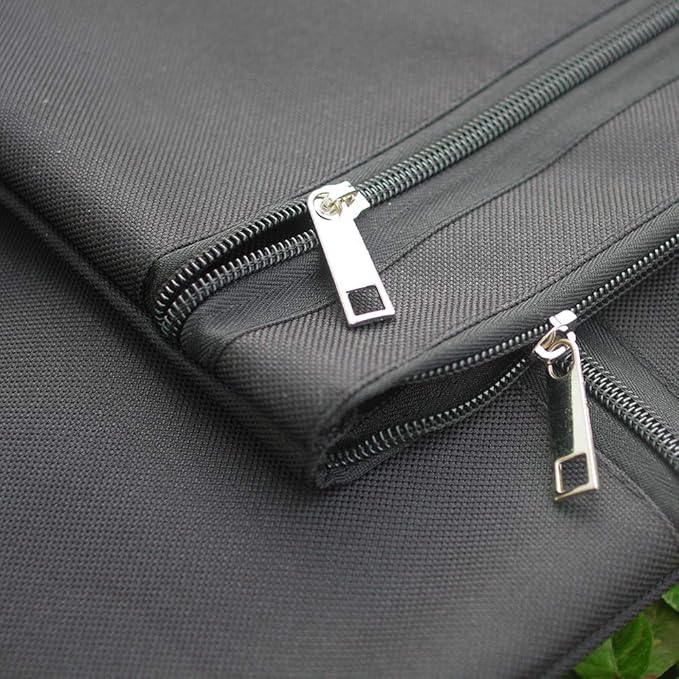 2 Pack 10 X 8 Inches 600D Zipped Large Storage Envelope Pouches Bags with 2 Pockets, Poly File Paper Document Organizer, Portable Bulk Bags for Filing Office Supplie, Black, 2 Pack