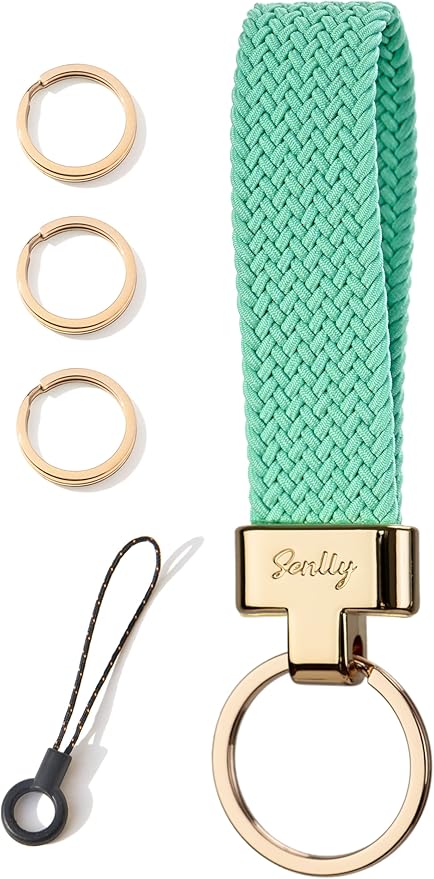 SENLLY Car Keychain, Stretchy Key Holder, Original Elastic Anti-Drop Design Finger Lanyard Strap