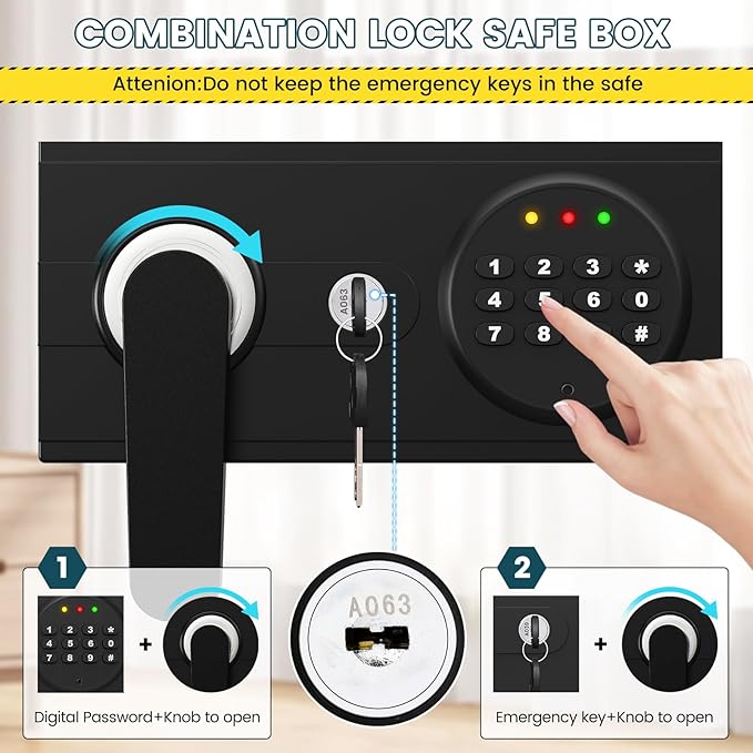 5.0 Cuft Fireproof Document Safe Box : Home Safe Fireproof Waterproof With Removable Drawer & Shelf Programmable Keypad Smart Alert Security Digital Office Safe Box For Money Jewelry