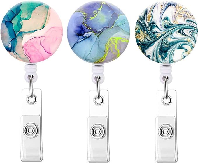 Badge Reels,Nurse Badge Holder,Retractable Badge Reel with Clip ID Card Holders for Office Worker Doctor Nurse