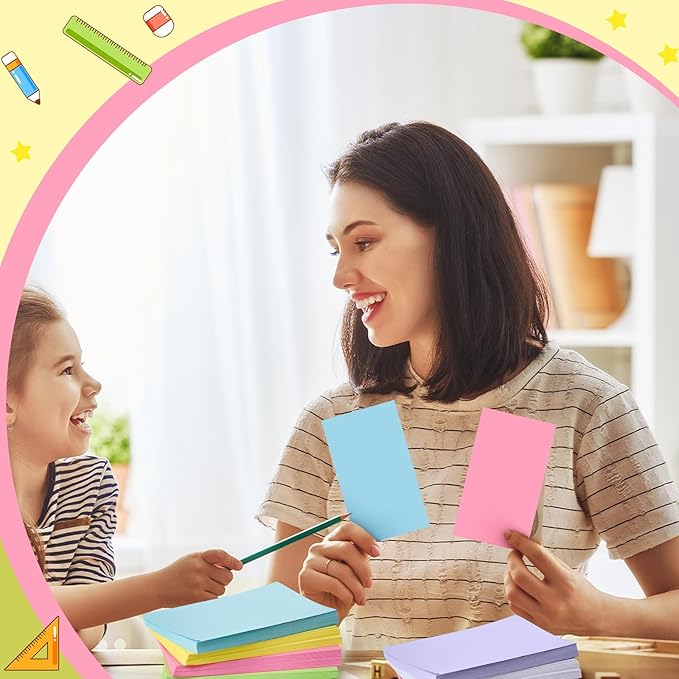 240 Count Colored Blank Index Cards 3x5 Inches Flash Cards Flashcards Heavy Weight Note Cards for Studying School Office Supplies