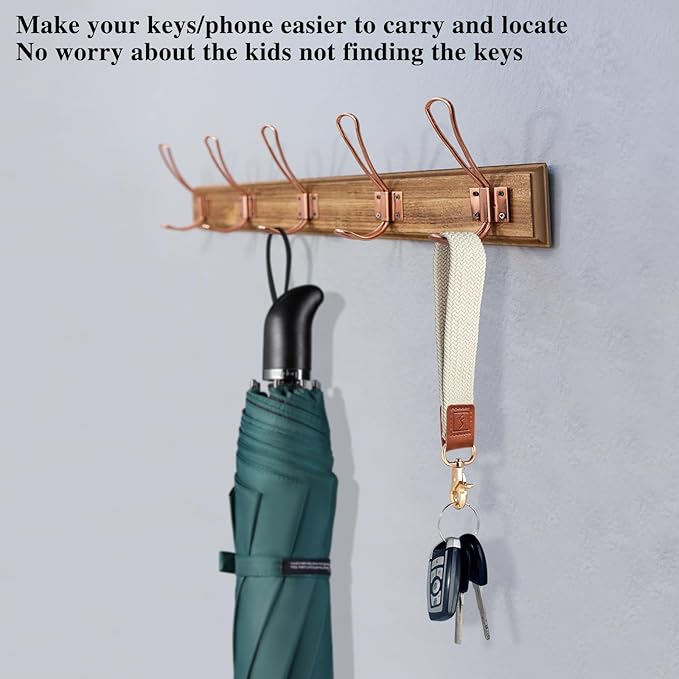 Fishent Braided Wristlet Keychain, Cute Wrist Lanyards for Keys, 2 Pack Upgraded Stretchy Key Chain Holder for Women Men, Wrist Keychain for Car Keys Phone Camera Wallet ID Badges Card (Black White)