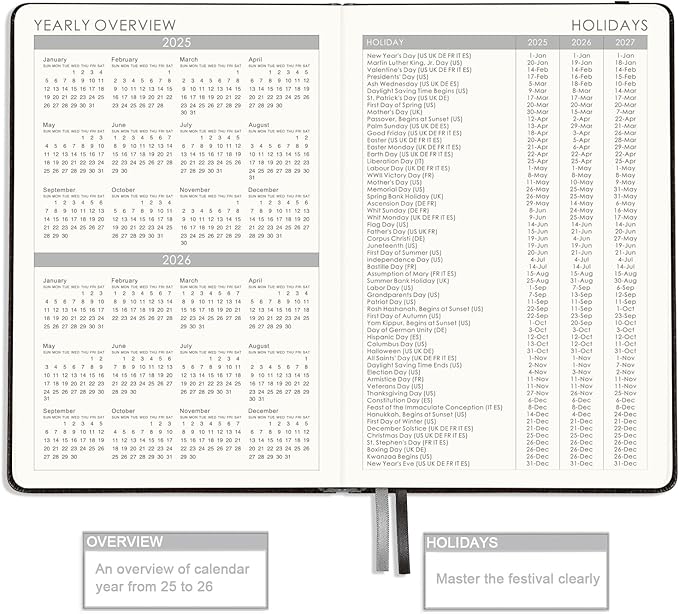 2025 Planner - Planner 2025 Weekly Monthly with Stickers, Jan 2025 - Dec 2025, 5.75" X 8.25", 2025 Calendar Planner, Premium Paper, Pen Holder, Inner Pocket, 40 Notes Pages