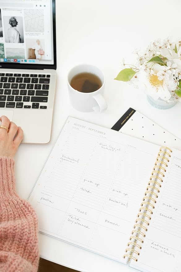 2024-2025 Sugar Paper Academic Large Weekly Spiral Planner, Blue Stripe, August 2025 - July 2024, Daily, Weekly, Monthly Formats, Hourly Planning