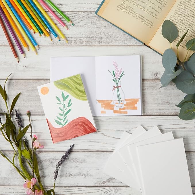 24 Pack Blank Books for Kids To Write Stories - A6 White Notebooks Bulk - Unlined Travel Journals Scrapbooks for Students Sketching (4.3x5.5 in)