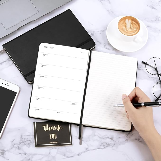 2025 Planner - Weekly & Monthly Planner 2025, Jan. 2025 - Dec. 2025, 5.12"x 8.25", Faux Leather Cover, Pen Loop, Elastic Band, Inner Pocket, Bookmarks, Note Pages, Perfect Organizer