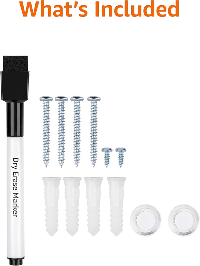 Amazon Basics Magnetic Dry Erase Whiteboard, 36 x 48-Inch, Aluminum Frame, Silver/White