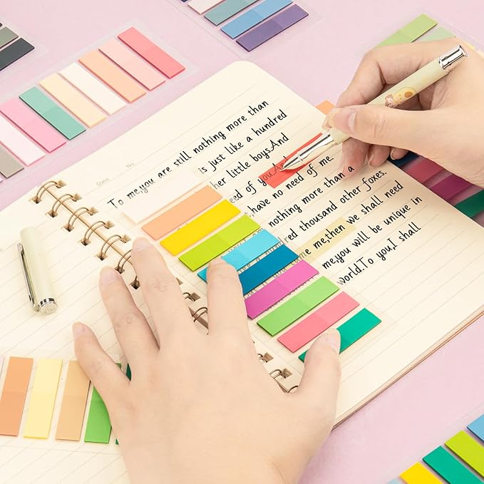 3200Pcs Books Tabs for Annotating, Sticky Tabs, Sticky Notes, Morandi Page Markers, Multi-Colored Writeable and Repositionable Book Flags Strip (3200Pcs)