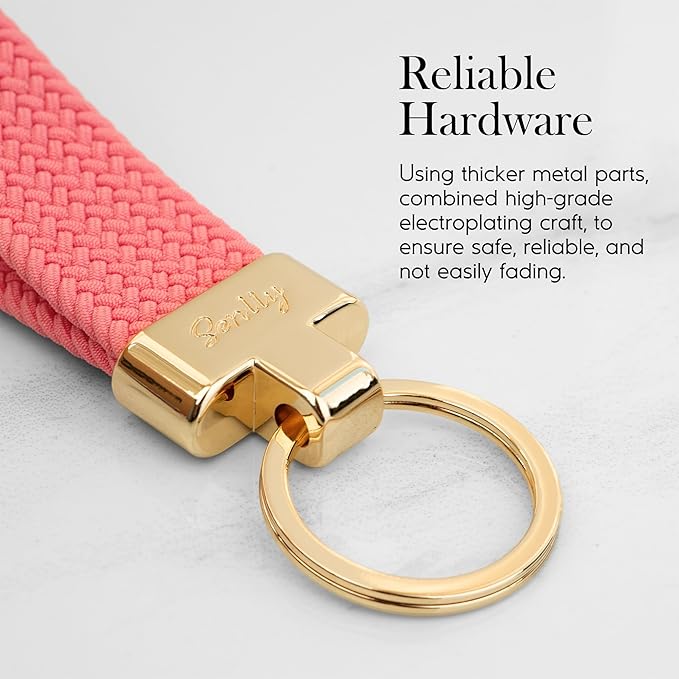 SENLLY Car Keychain, Stretchy Key Holder, Original Elastic Anti-Drop Design Finger Lanyard Strap