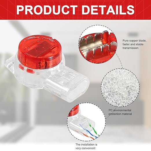 200pcs K3 Telephone Wire Splice Connector Waterproof UY Gel Filled Wire Button Connector Orange Clear Phone Splice Network Cable