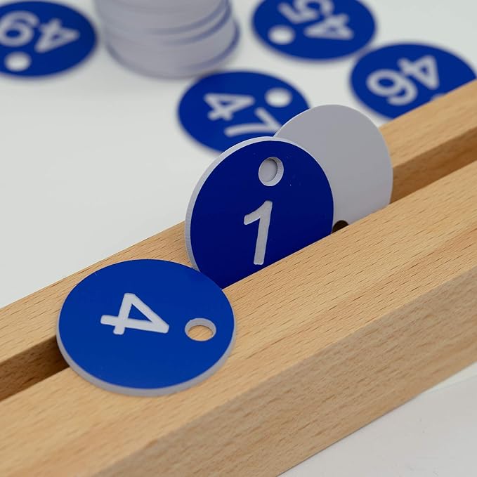 StayMax Plastic ID Number Tags Engraved Tags Key Tags Without Key Rings (1-100, Blue)