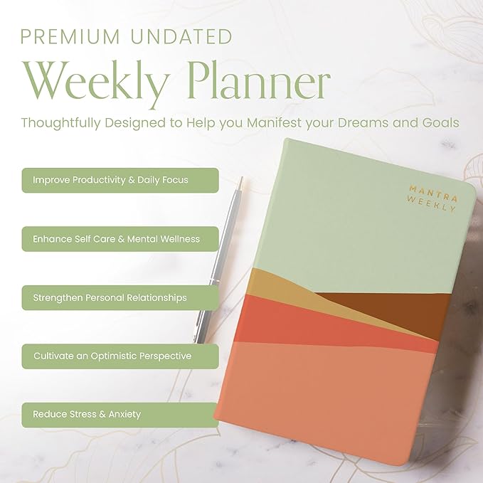 2024-2025 Planner For Women & Men - 5 x 8 A5 Size - Mantra Planner