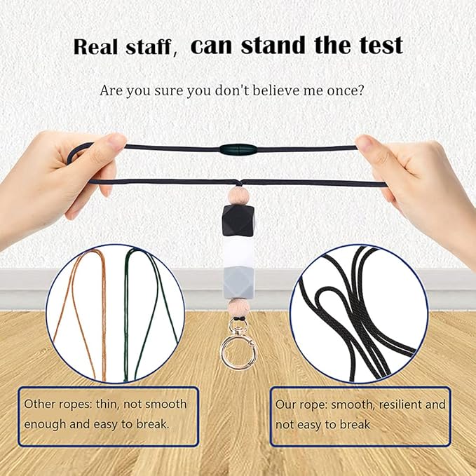 POPLOPP Teacher Lanyards for ID Badges and Keys, Cute Silicone Beaded Lanyard for Women Nurse Employees Students