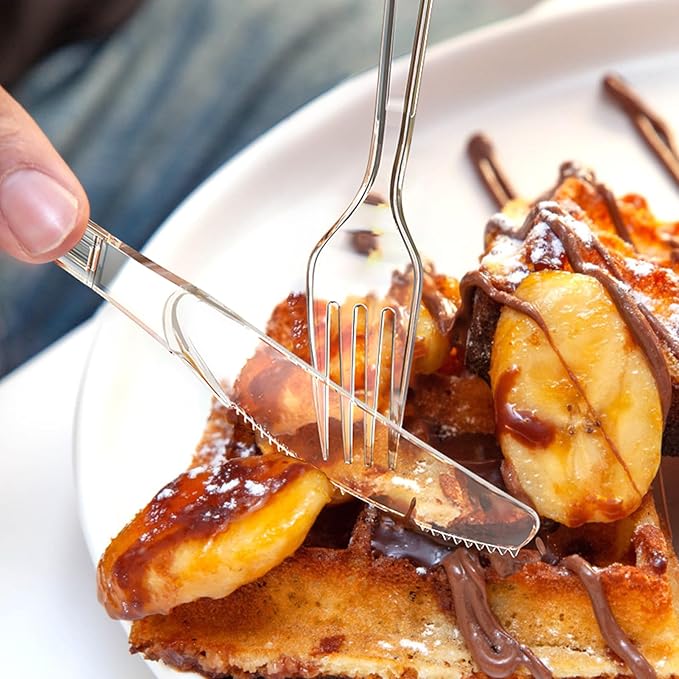 360 Count Extra Heavy Duty Clear Plastic Knives Disposable, BPA-Free, Heat Resistant, Solid and Durable Disposable Knives Bulk, Premium Plastic Knives heavy duty for Party Supply