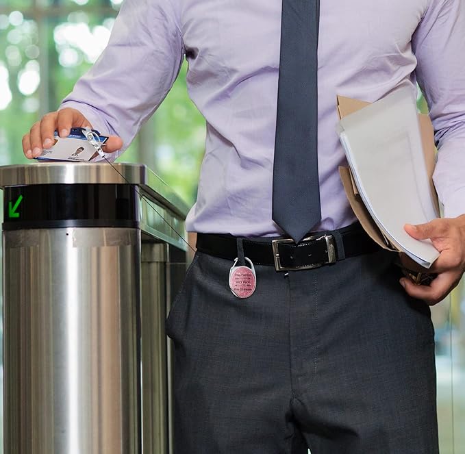 Badge Reels Retractable Double Sided Color Print Pattern Holders with Retractable Keychain and Badge Clip, Durable Nylon Rope