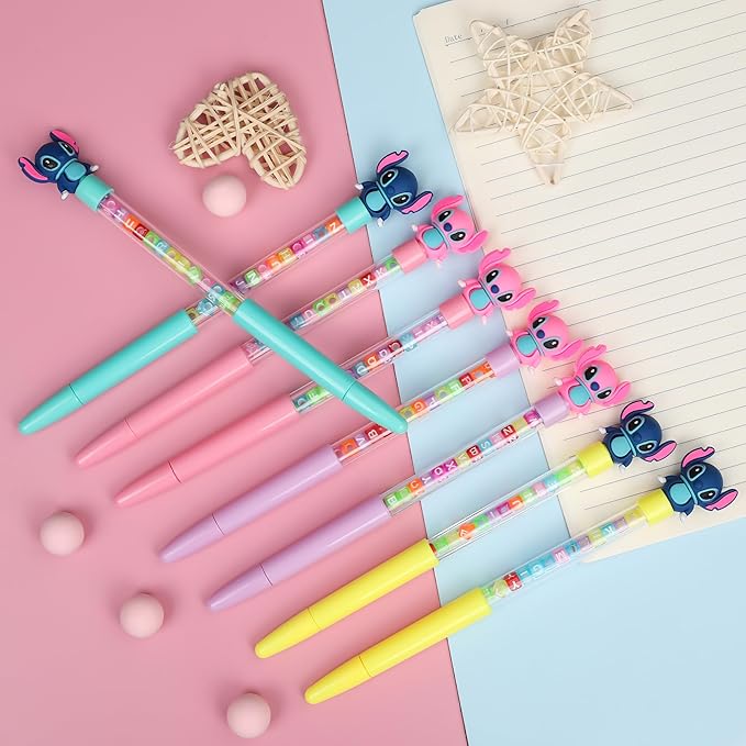 24pcs Cute Beaded Bracelet Gel Pen, Cartoon Pen for Office, School, Gift