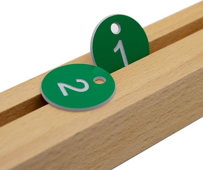 StayMax Plastic ID Number Tags Engraved Tags Key Tags Without Key Rings (1-50, Green)