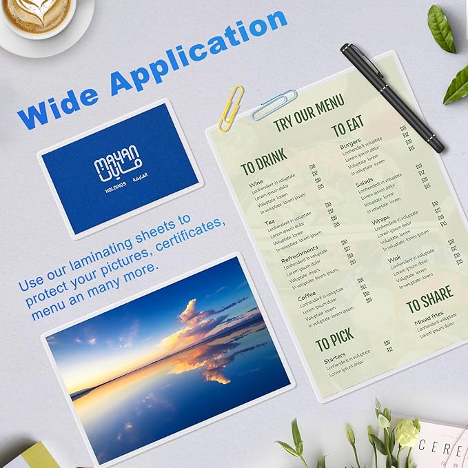 30 Pack Laminating Sheets, 5Mil 9" x 11.5" Laminating Pouches，Clear Thermal Laminating Plastic Paper Laminator Sheets, Holds 8.5 x 11 Inch Sheets (5 mil/30 pcs)