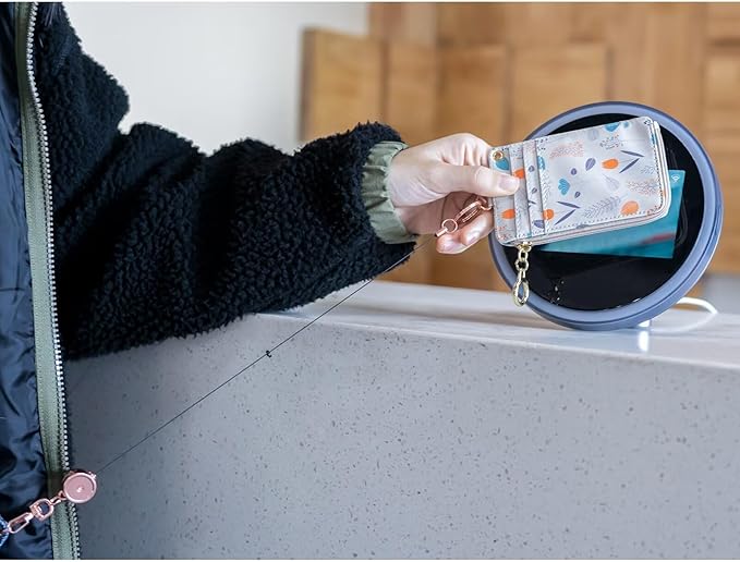 Cute Retractable Badge Reels with Key Ring & Carabiner Belt Clip,2 Pack Glittery Metal Retractable Keychain for ID Cards Name Holder Nurse, Teacher, Students (Silver, Bling Blue)