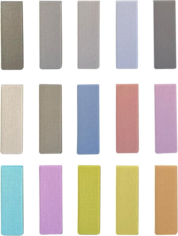 15 Pieces Bookmarks, Magnetic Bookmarks for Women, Men, Book Lovers Page Markers for Students Teachers Reading, Solid Color