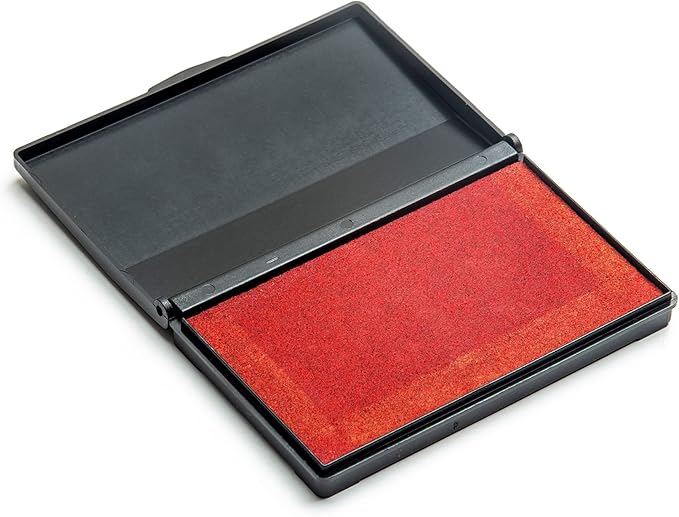 Ink Pad for Rubber Stamps, Stamp Pad for Clear Impression Stamping, Quality Felt Pad Black Ink, Red Ink, Blue Ink (Red, S (2 * 3.5))