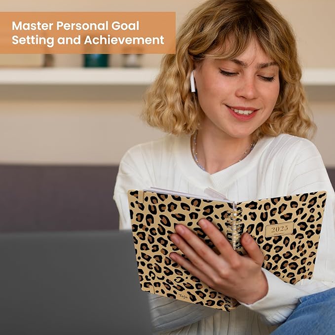 2025 Planner Weekly and Monthly, Jan 2025 - Dec 2025, Hardcover 2025 Calendar Planner Book with Monthly Tabs, Inner Pocket, Aesthetic Planner 2025 for Office Home School Planning - A5 (6.3" x 8.5"), Spiral Bound, Leopard