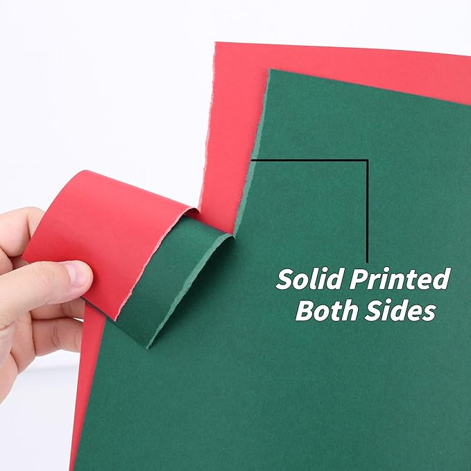 300 Sheets Red Green Cardstock Paper 8.5 x 11 inches, 180 GSM/65 lb Thick Card Stock Paper Construction Paper for DIY Christmas Cards