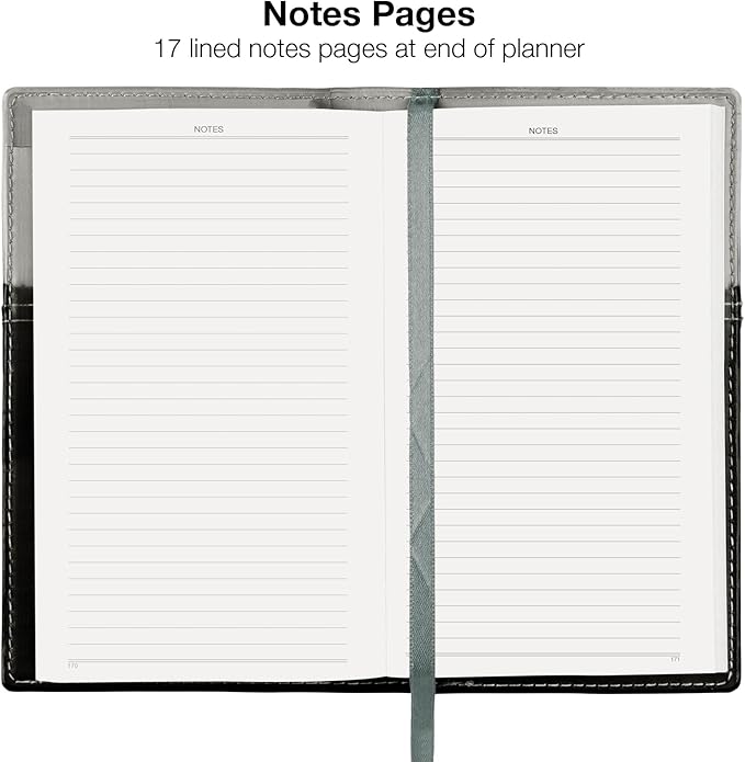 2025 Pocket Planner/Pocket Calendar and Pen, 3.5"x6": Includes 14 Months (November 2024 - December 2025) / 2025 Weekly Planner/Weekly Agenda/Monthly Calendar Organizer (Gray/Black)