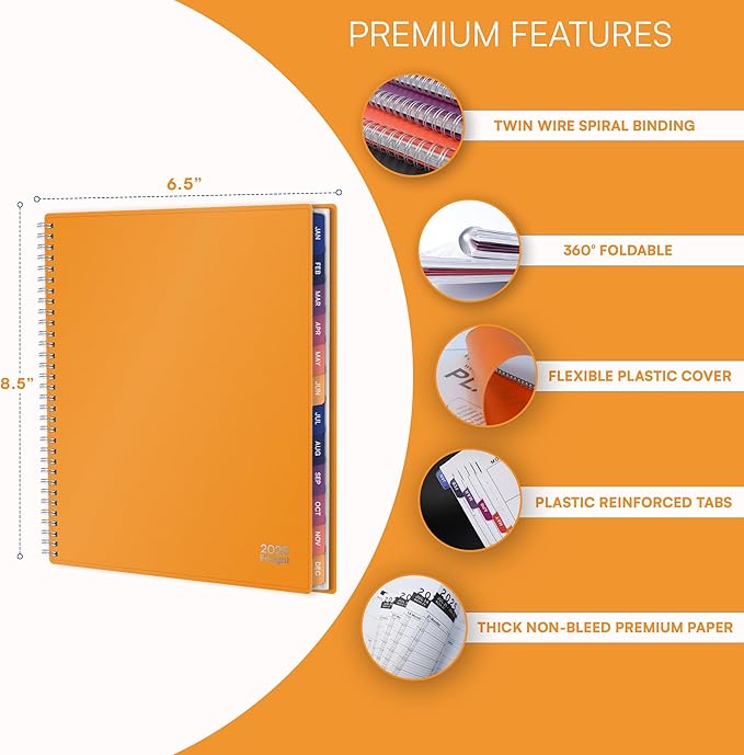 2025 Appointment Book & Planner- Ensight 6.5 x 8.5 inches, Large Tabbed Daily Hourly Weekly Planner, Calendar & Schedule Book 30-Minute time Slots, Business & Personal Planner Jan 2025- Dec 2025- Yellow
