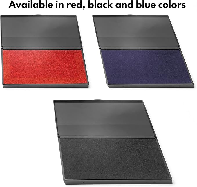 Ink Pad for Rubber Stamps, Stamp Pad for Clear Impression Stamping, Quality Felt Pad Black Ink, Red Ink, Blue Ink (Red, L (3.5 * 6.3))
