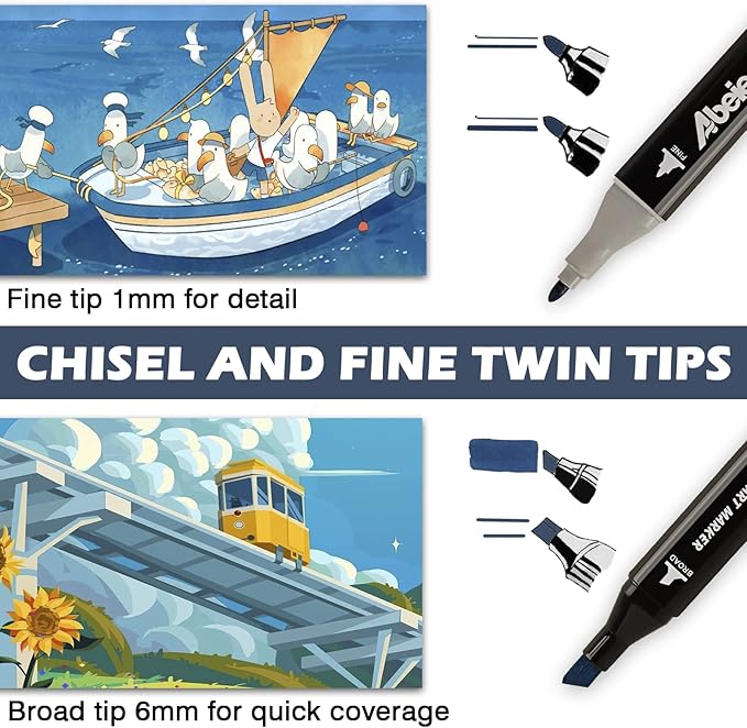 120 Colors Alcohol Markers Set, Dual Tips Blender Art Markers for Drawing, Permanent Sketch Markers for Kids adult coloring, Alcohol Based Markers, Adults Coloring and Artist Illustration.