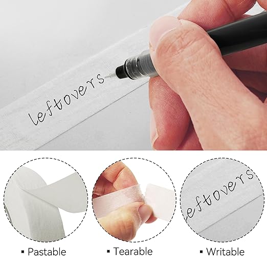 328 Yards Freezer Tape, Writable Surface, Low Temperature Resistance, Easy Tear and Residue-Free Removal, Ideal for Food Containers and Refrigerators, Includes 6 Rolls, Each 0.79 Inch by 54.68 Yards…