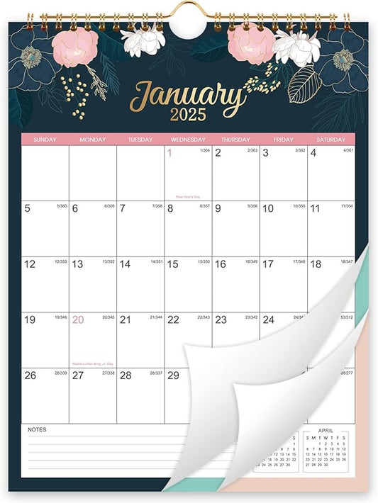 2025 Wall Calendar - 2025 Calendar, Wall Calendar from Jan. 2025 - Dec. 2025, 8.4” x 11", Twin-wire Binding, Hanging Hook, Holidays