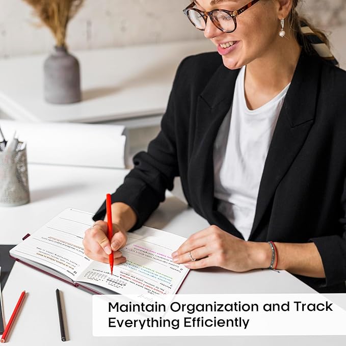 2025 Planner - Weekly and Monthly Planner, January 2025 to December 2025, Hardcover 2025 Calendar Planner Book, Inner Pocket, Perfect for Office Home School Supplies - A5 (5.8" x 8.4"), Wine Red