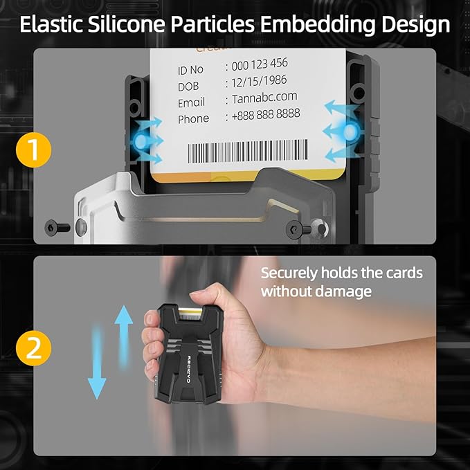 Oaridey Badge Holder/ID Card Holder/Portable Travel Wallet with Manganese Steel Clip, Heavy Duty Vertical Clear ID Holder for Work ID, Credit Cards- Black Genuine Leather