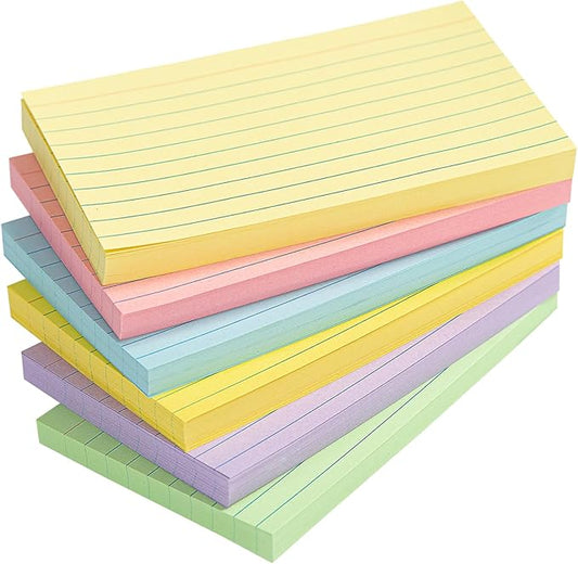 300PCS Colored Index Cards 4x6, Goefun Ruled Notecards, 6 Color Flashcards for Studying, Recipes, Memo Cards, Office Supply, DIY, Presentation