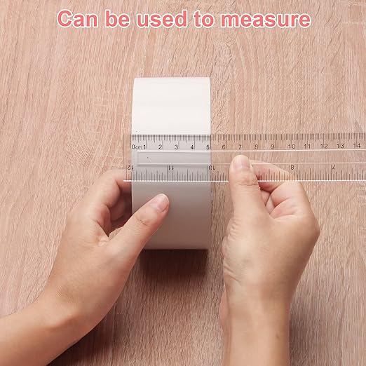 2 Pack-12 inch Clear Plastic Ruler Straight Shatterproof Transparent Rulers for Office Supply (Clear)