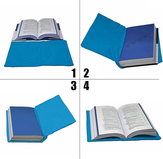 2 Pack Stretchable Book Sleeve Covers, for Paperbacks Hardcover Textbooks up to 9" x 12", Office Supplies with Free Sticker Labels (2 Pack, Light Blue + Blue)
