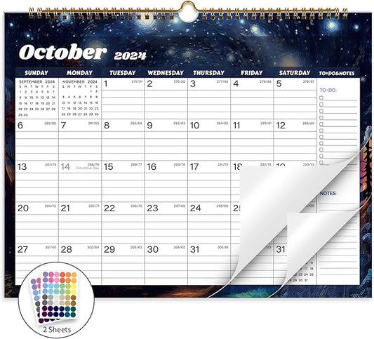 2025 Calendar, Calendar 2024-2025, 18 Months Wall Calendar July 2024 to Dec 2025 Calendar with Julian Dates, 14.8" X 11.5" (Starry Sky)