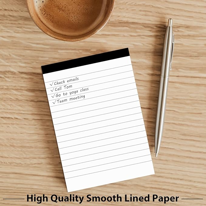 12 Pack Note Pads Refills 4 x 6 Inch Memo Pads Writing Pads, White Small Notepads Scratch Pads Mini Notepad with 30 Sheets Lined Paper in Each Pad