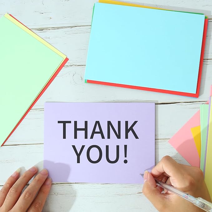 50 Packs Color Cardstock Paper Blank Colored 4x6 Cards, 250 GSM Thick Paper, for DIY Crafting, Greeting Cards Making, Invitations, making Postcards