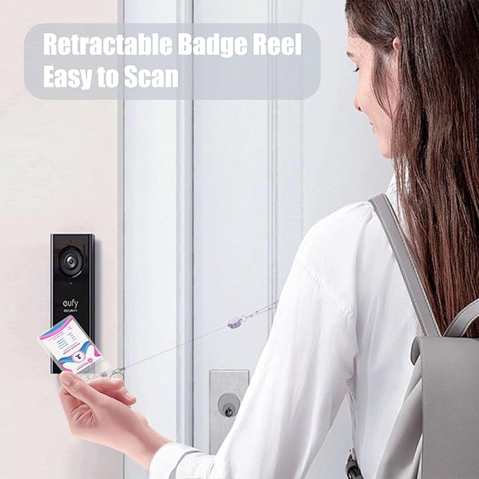 Lanyards for Id Badges 3 Pack Badge Lanyard with 6 Pcs Id Badge Holder Retractable Badge Holders Stainless Steel Teacher Lanyards for Women Cruise Ship Lanyards (Rose Gold, Pink, Purple)