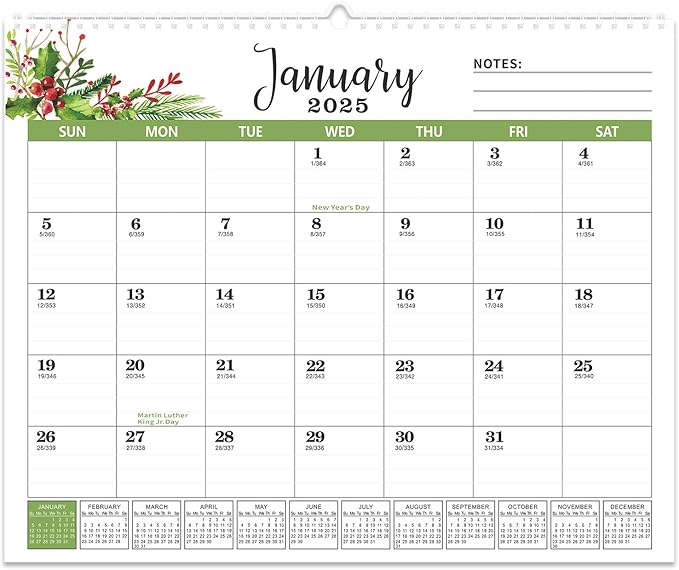 2025 Wall Calendar, 18 Months Calendar, Jan. 2025 - June 2026, 14.6'' x 11.8'', Desk Calendar 2025 with Large Blocks, Ideal 2025 Calendar for Home, Office, Classroom, or Business Planning