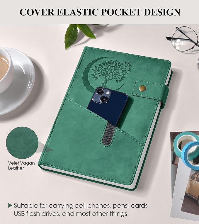 365 Page Thick Lined Journal Notebook for Men Women, B5 Large Leather Journals for Writing, Hardcover Notebooks for Work, School, Note Taking, Business, Travel Diary, College Ruled 7.6" x 10"